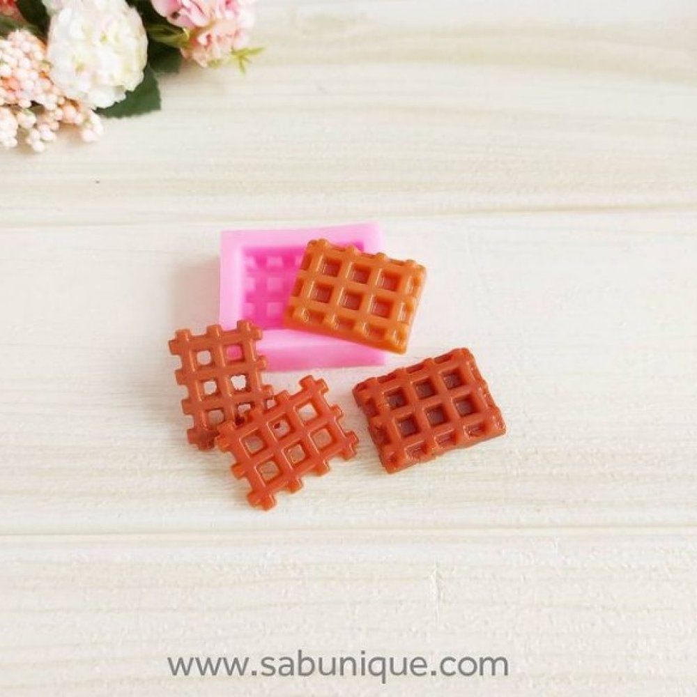 Küçük Dikdörtgen Waffle Silikon Kalıbı