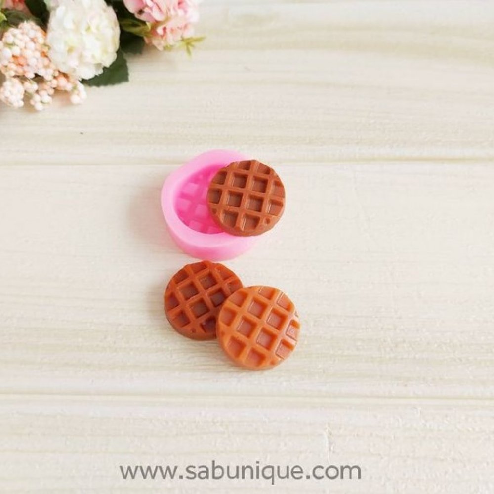 Küçük Yuvarlak Waffle Silikon  Kalıbı
